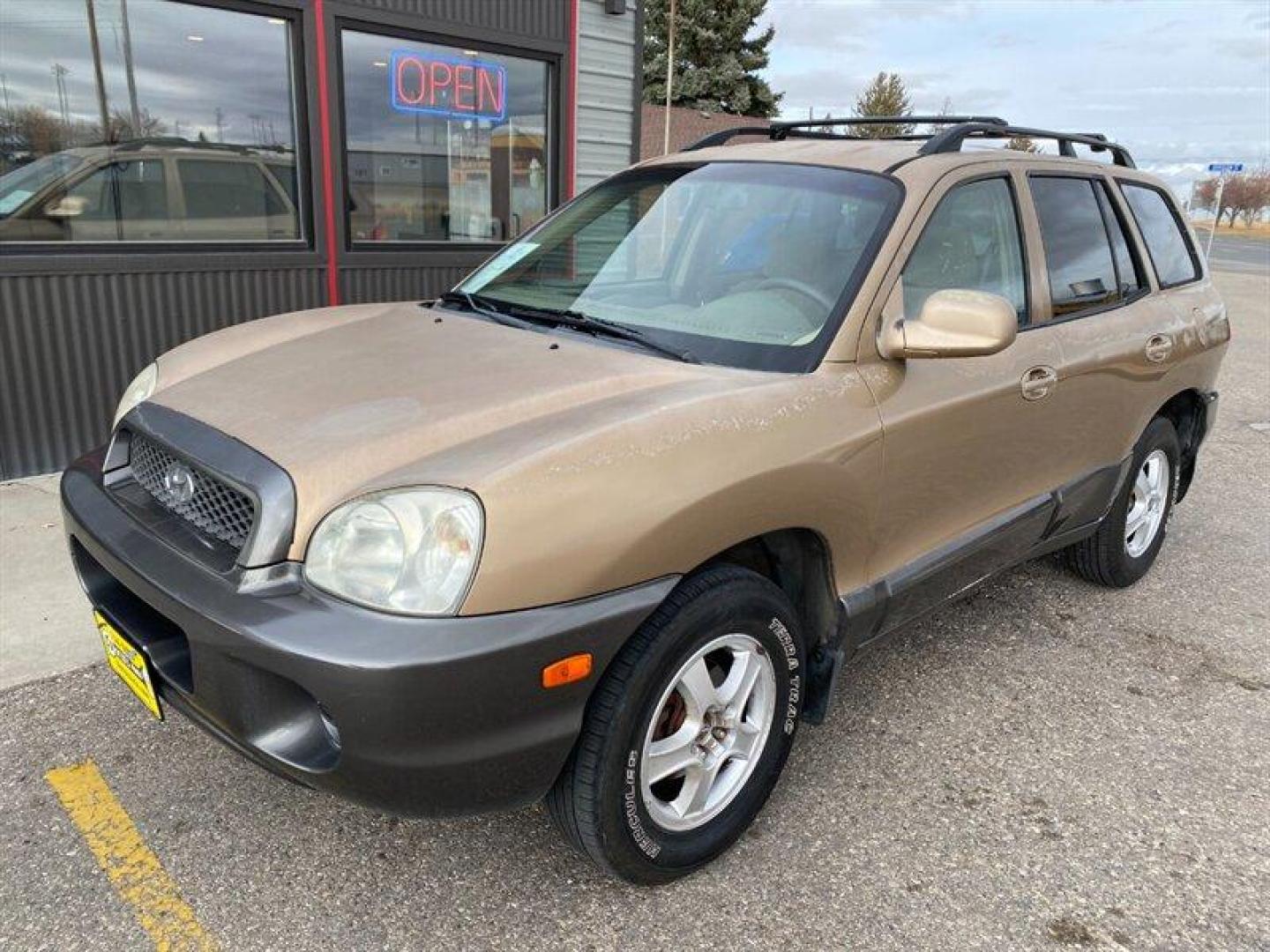 2003 Gold Hyundai SANTA FE (KM8SB12BX3U) with an 2.4L I4 138hp 147ft. lbs. engine, 5 Speed Manual transmission, located at 842 E South Street, Powell, WY, 82435, (307) 754-7289, 44.752300, -108.746933 - Photo#0